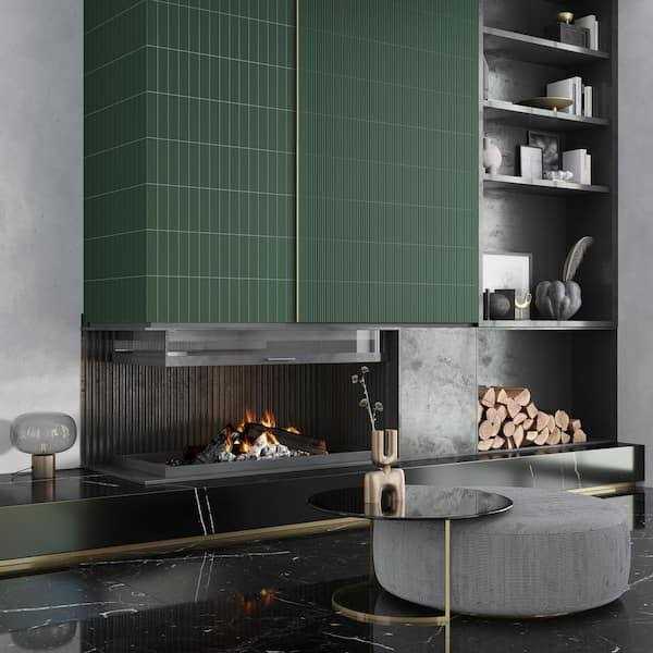 Apollo Tile Arte 1.97 in. x 7.87 in. Matte Ceramic Subway Deco Wall and Floor Tile - Cheap Fitting