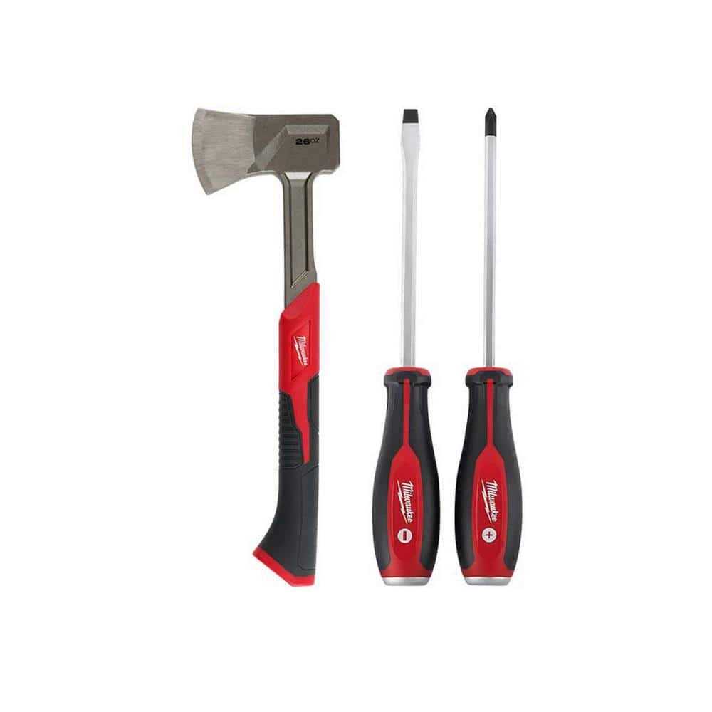 Milwaukee 16 in. Splitting Axe with Demolition Screwdriver Set - Cheap Fitting