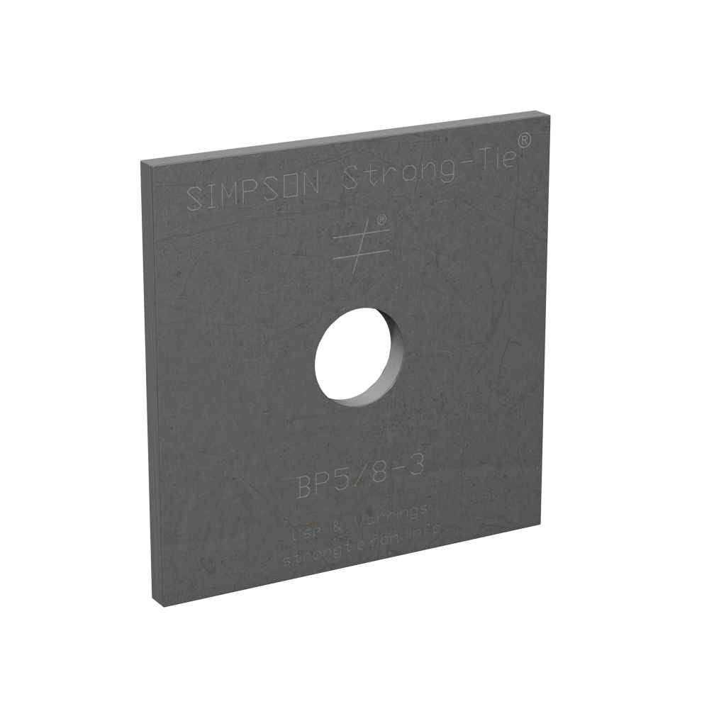 Simpson Strong-Tie Bearing Plate 1/4-in. Steel 2-1/2 x 2-1/2-in BP 5/8 - Cheap Fitting