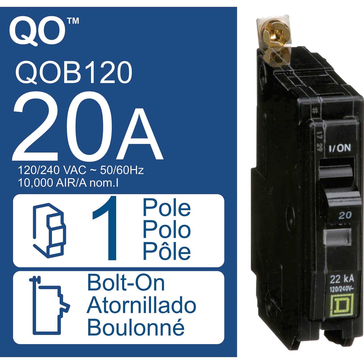Square D QOB120 Circuit Breaker - Cheap Fitting