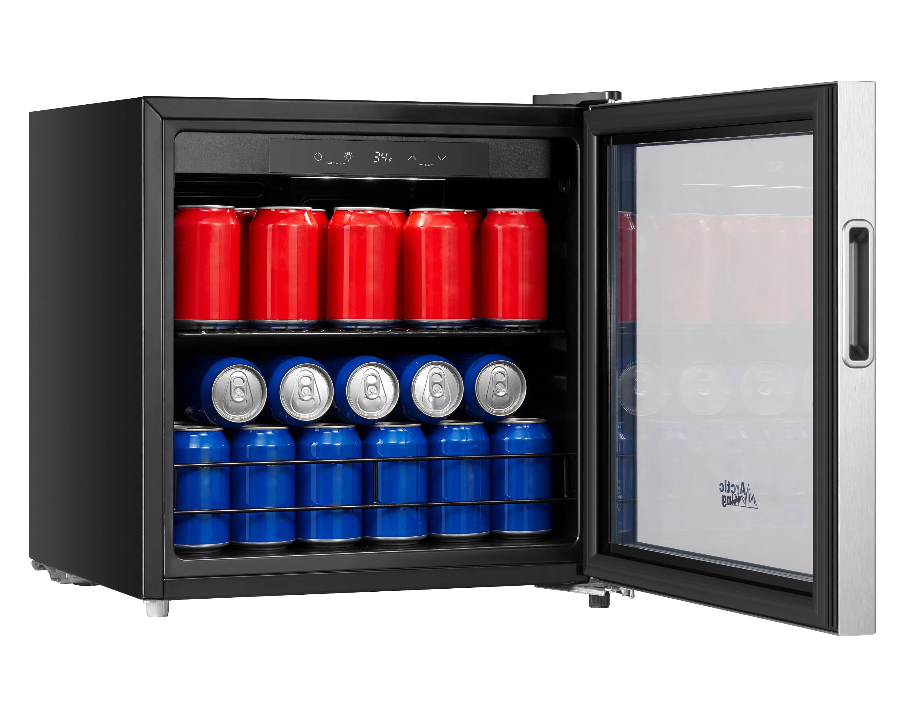 Arctic King 48-Can Beverage Fridge & Cooler with Electrical Control, Stainless Steel Look, ARV48B1AST - Cheap Fitting