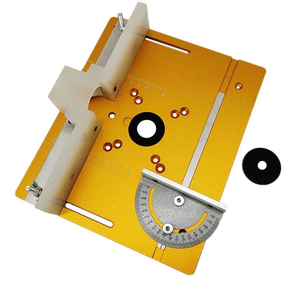 Aluminum Router Table Insert Plate W/Miter Gauge for Woodworking Benches Table Saw Multifunctional Trimmer Engraving Machine - Cheap Fitting