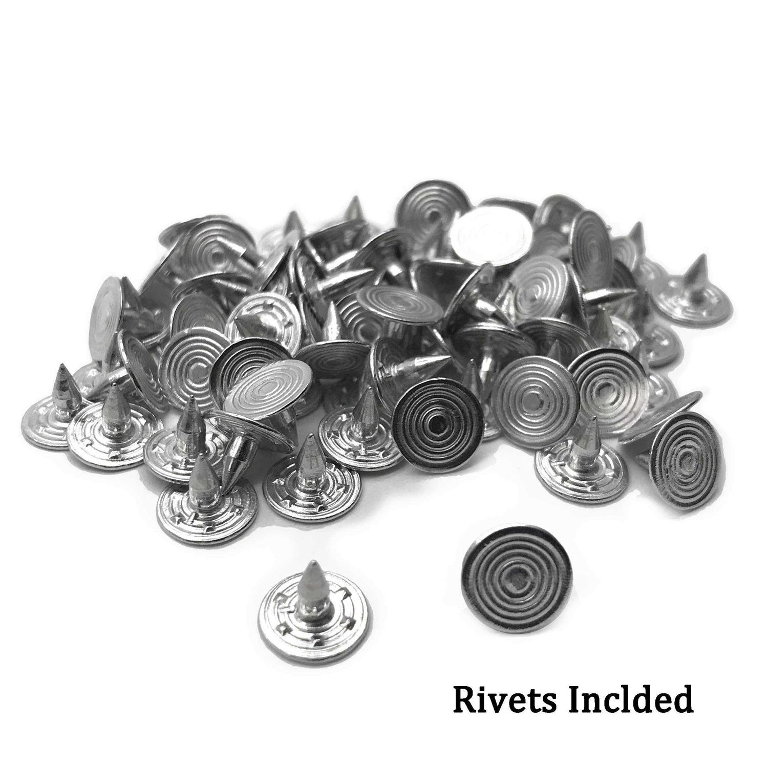 ZLYY 80pcs Cross and Fleur De Lis Jeans Buttons Silver Rivets Studs - Cheap Fitting
