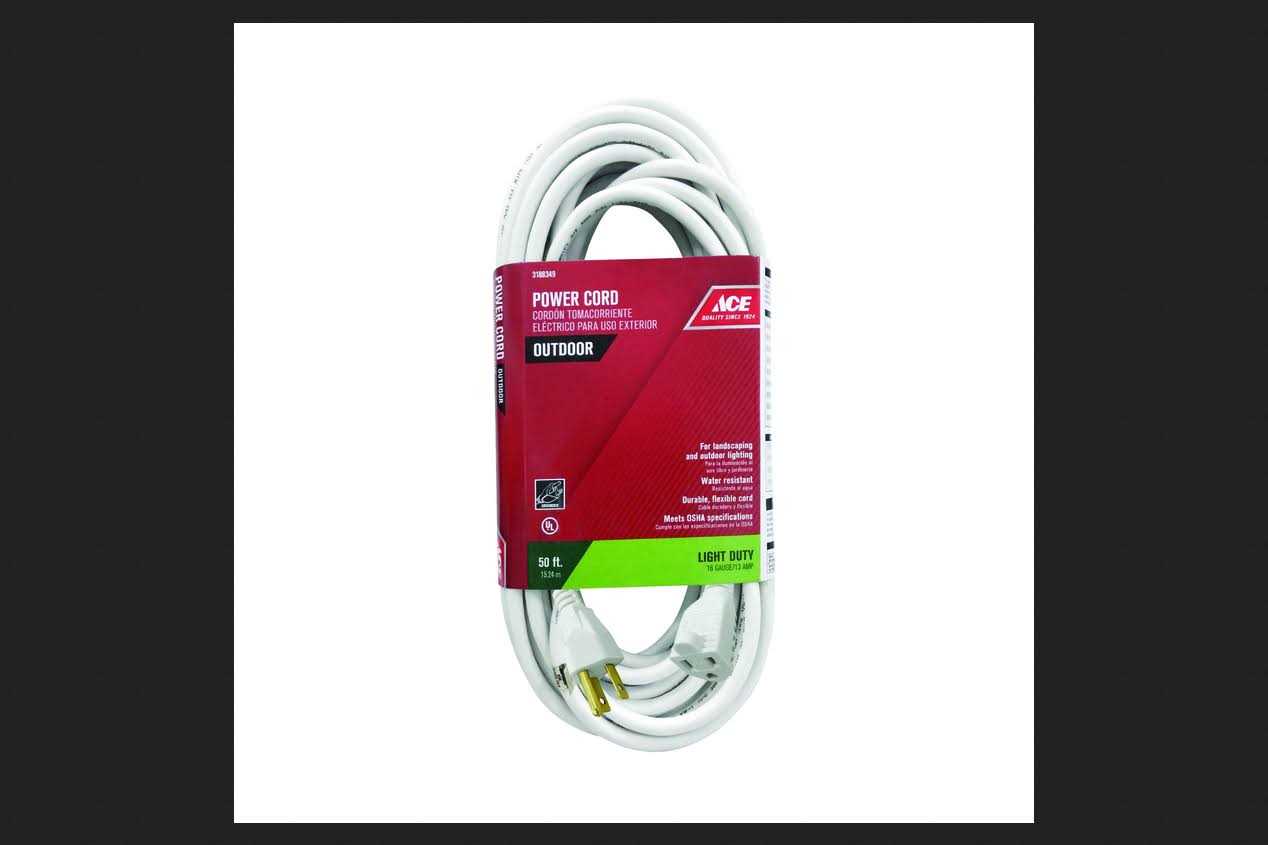 Ace Outdoor 50 ft. L White Extension Cord 16/3 SJTW - Cheap Fitting