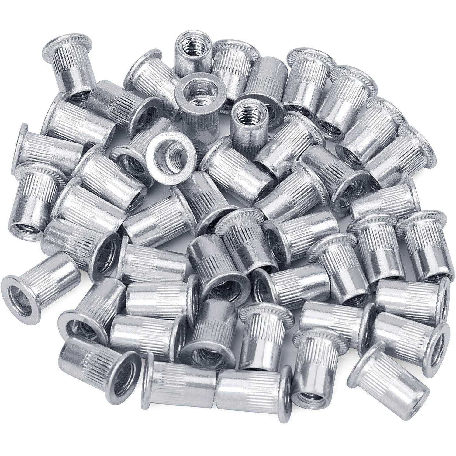 OIIKI 50 Pcs 1/4-20 Aluminum Flange Nutserts Rivet Nut - Cheap Fitting