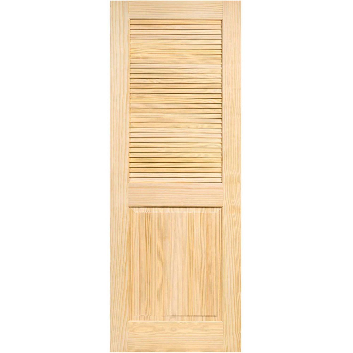 Kimberly Bay Louvered Solid Wood Unfinished Slab Standard Door - Cheap Fitting