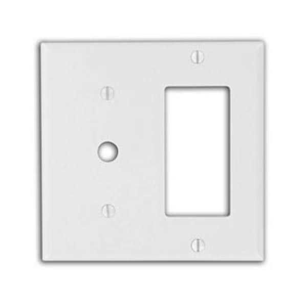 Leviton 80479-W 2 Gang White Combination Plate - Cheap Fitting