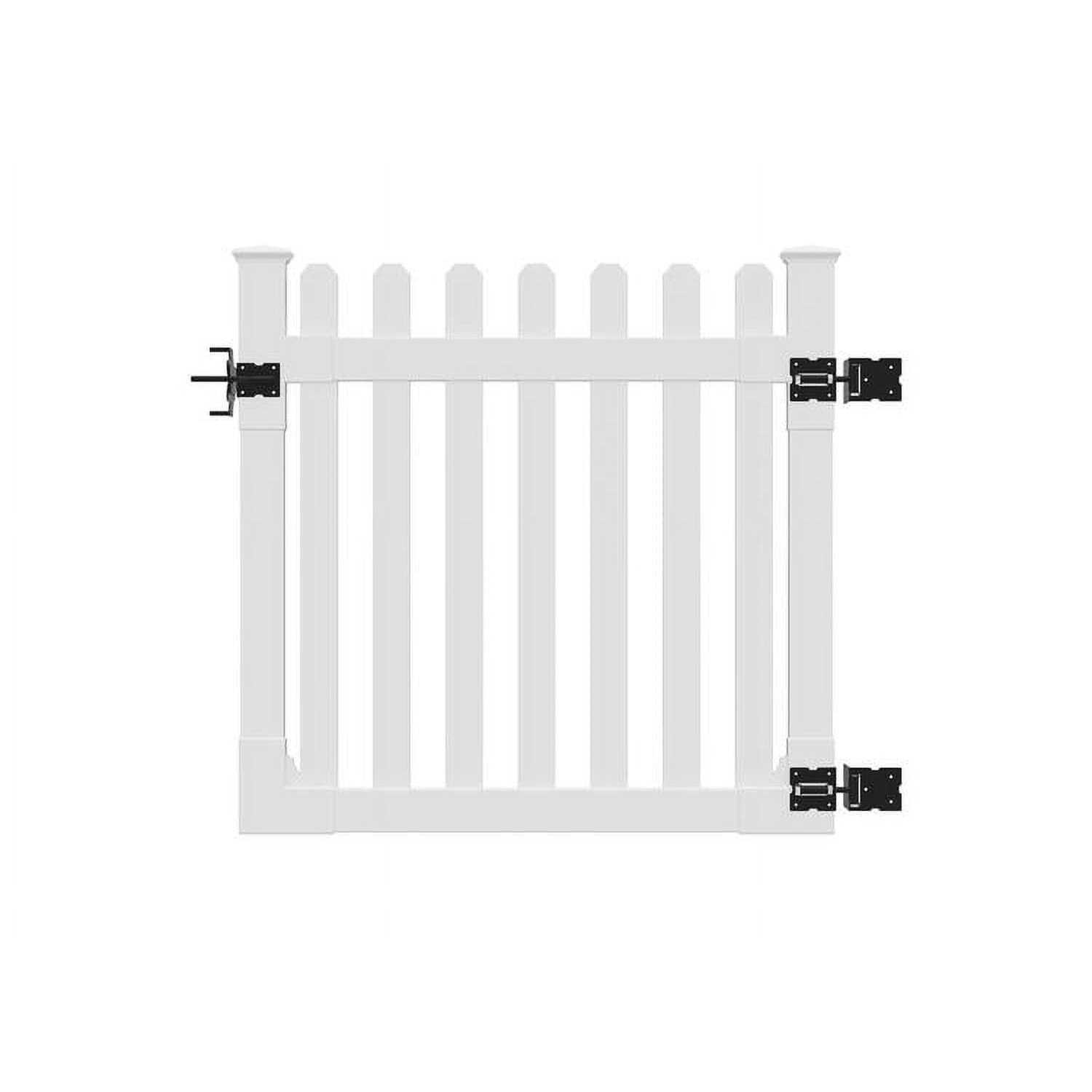 WamBam Fence 4 ft. x 4 ft. Premium Vinyl Classic Picket Fence Gate with Powder Coated Stainless Steel Hardware - Cheap Fitting