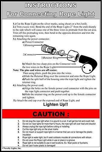 Novelty Lights LED Rope Light Connector Kit 6′ Long 2 Wire LED-CONKIT-6 - Cheap Fitting