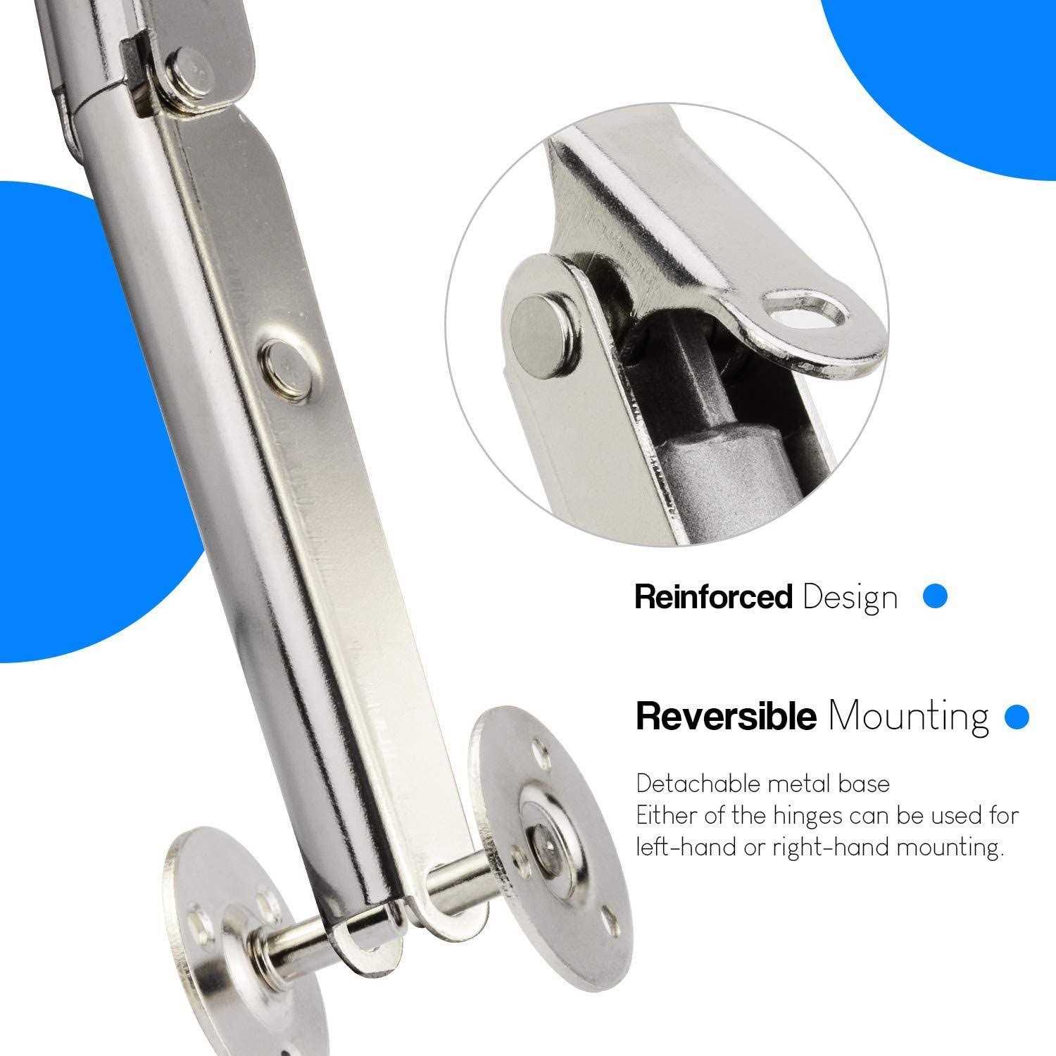 Douper 200n Gas Struts Heavy Duty Soft Close Lid Support Hinges Automatic Slow Lowering Safety Pneumatic Lid Lifters Gas Springs Pack of 2 - Cheap Fitting