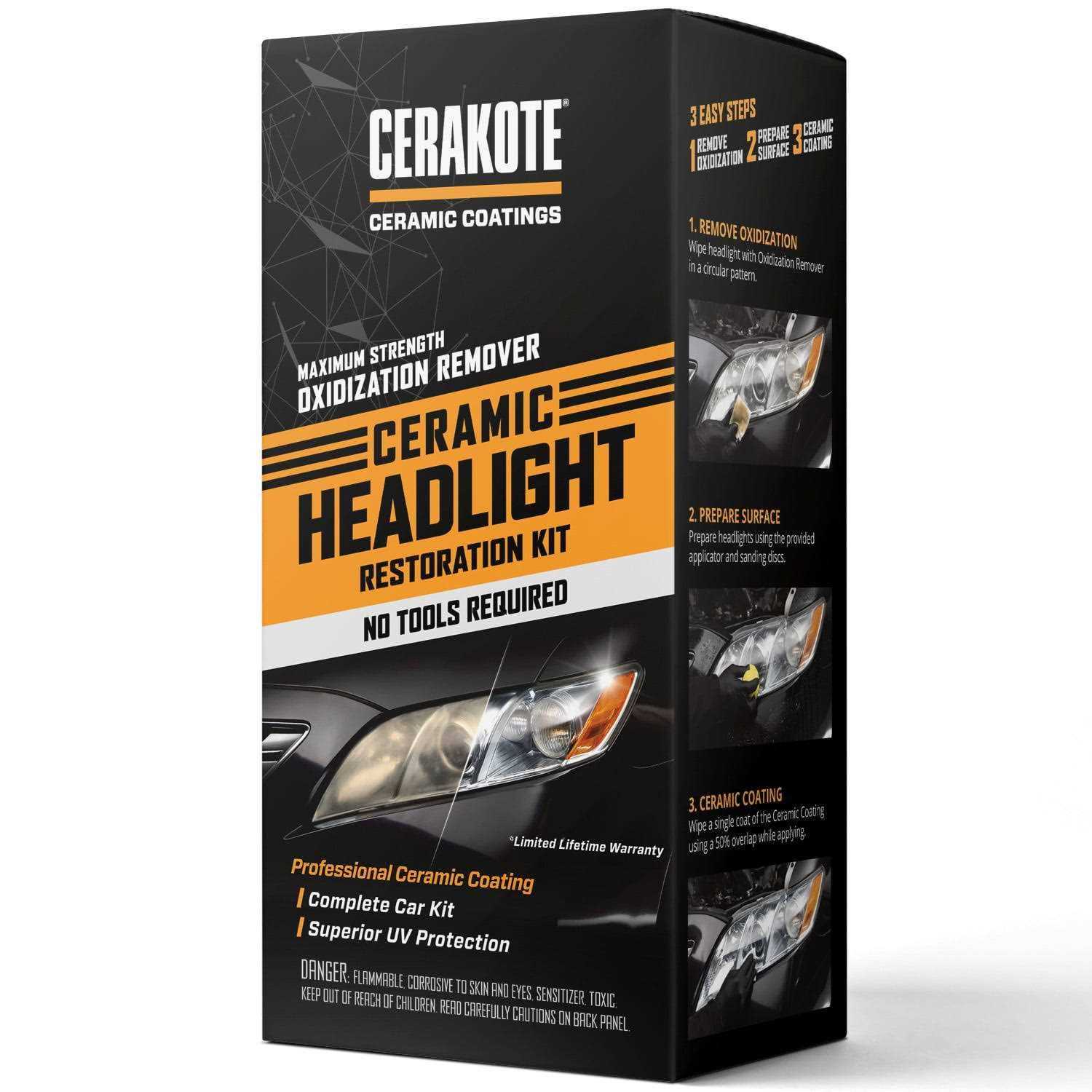 Cerakote Ceramic Headlight Restoration Kit Maximum Strength Oxidation Remover - Cheap Fitting