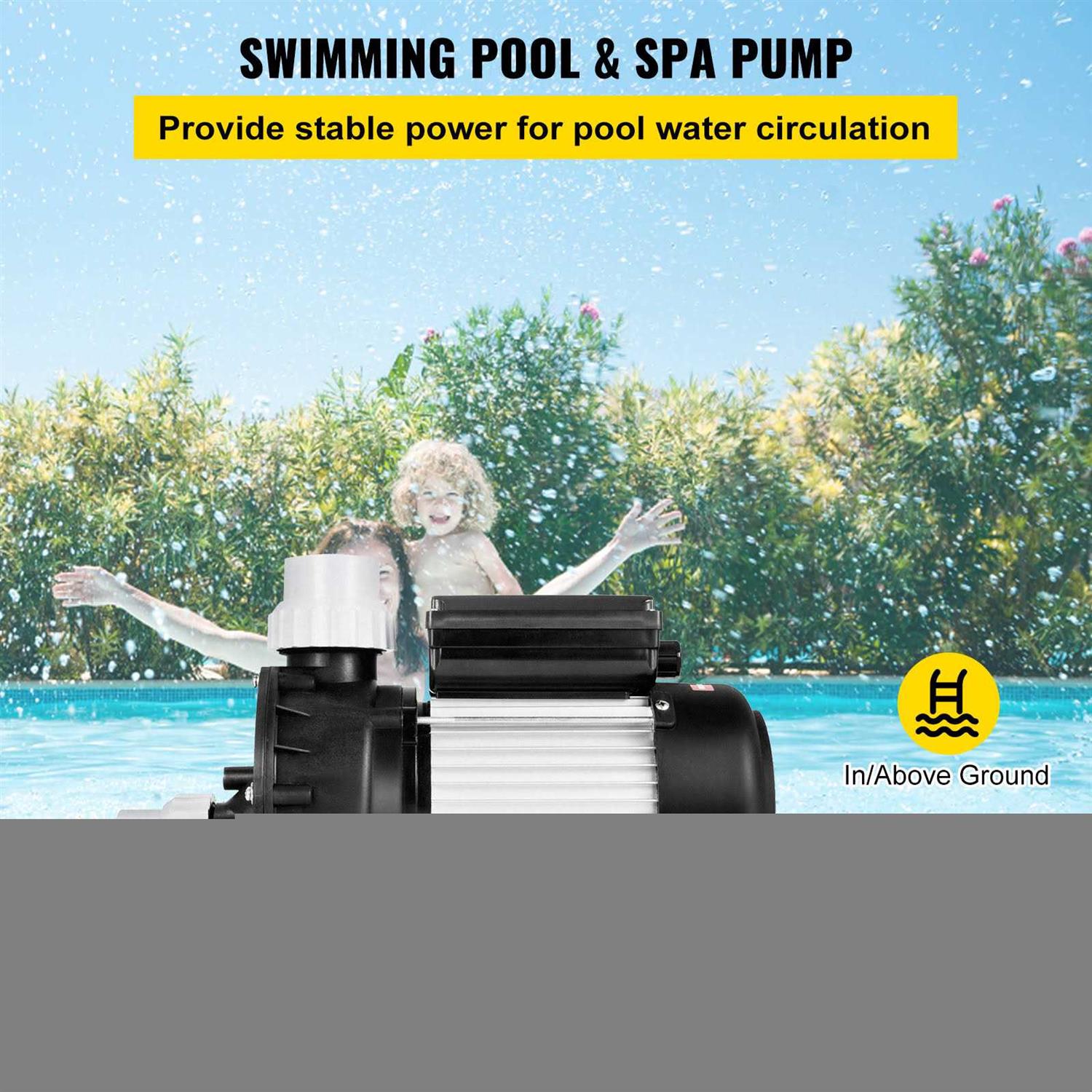 VEVOR Pool Pump 1/2 HP 110V Hot Tub 0.37 Kw Water Circulation Spa Pump Above Ground Pool and Whirlpool Bath JA50AMYGB00000001V1 - Cheap Fitting