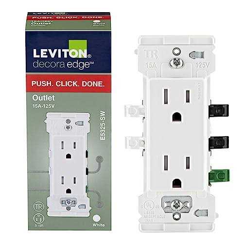 Leviton Decora Edge Duplex Outlet White - Cheap Fitting