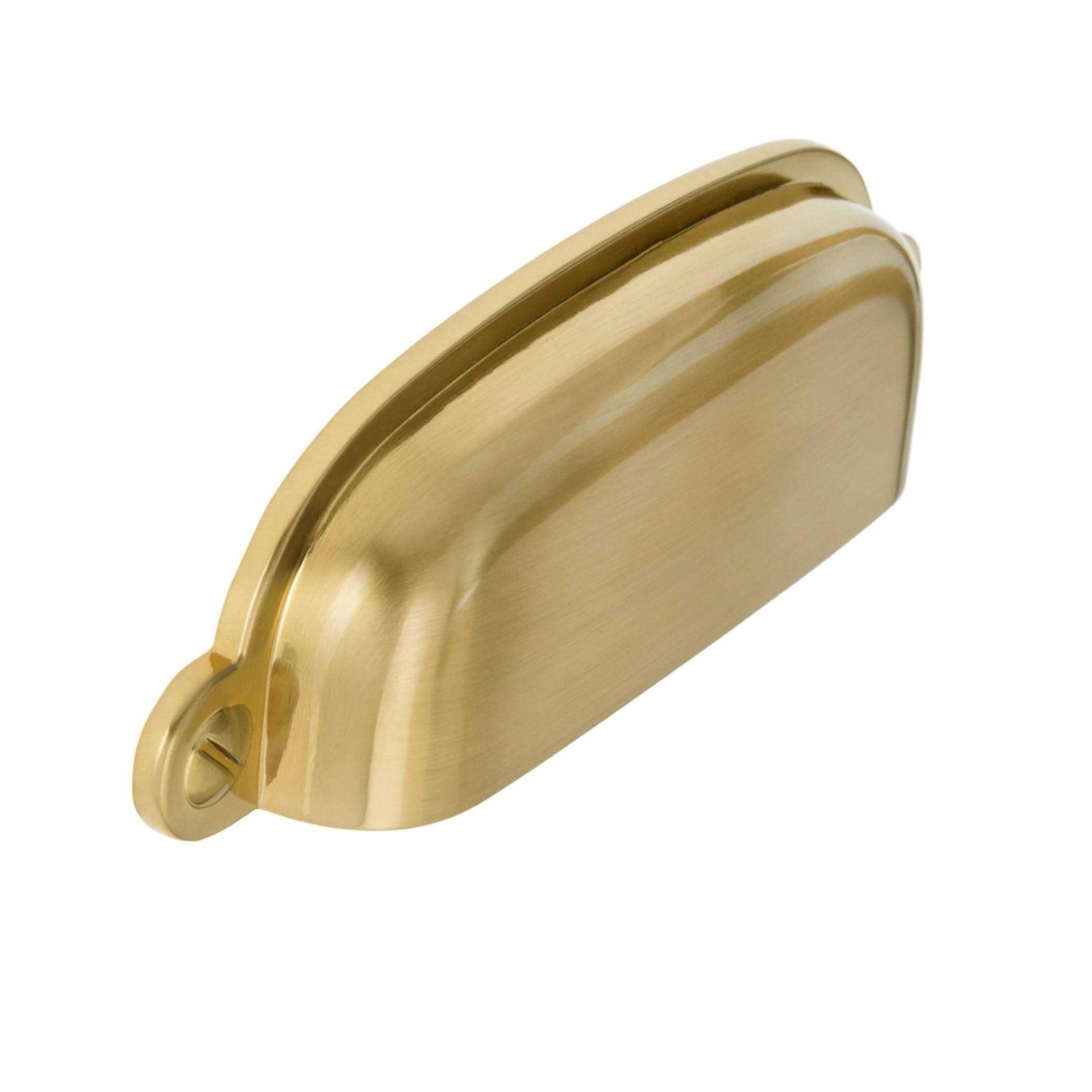 Sumner Street Home Hardware Garner Cup Pull 2-3/4-in Center to Center Satin Brass Rectangular Cup Drawer Pulls RL020366 - Cheap Fitting