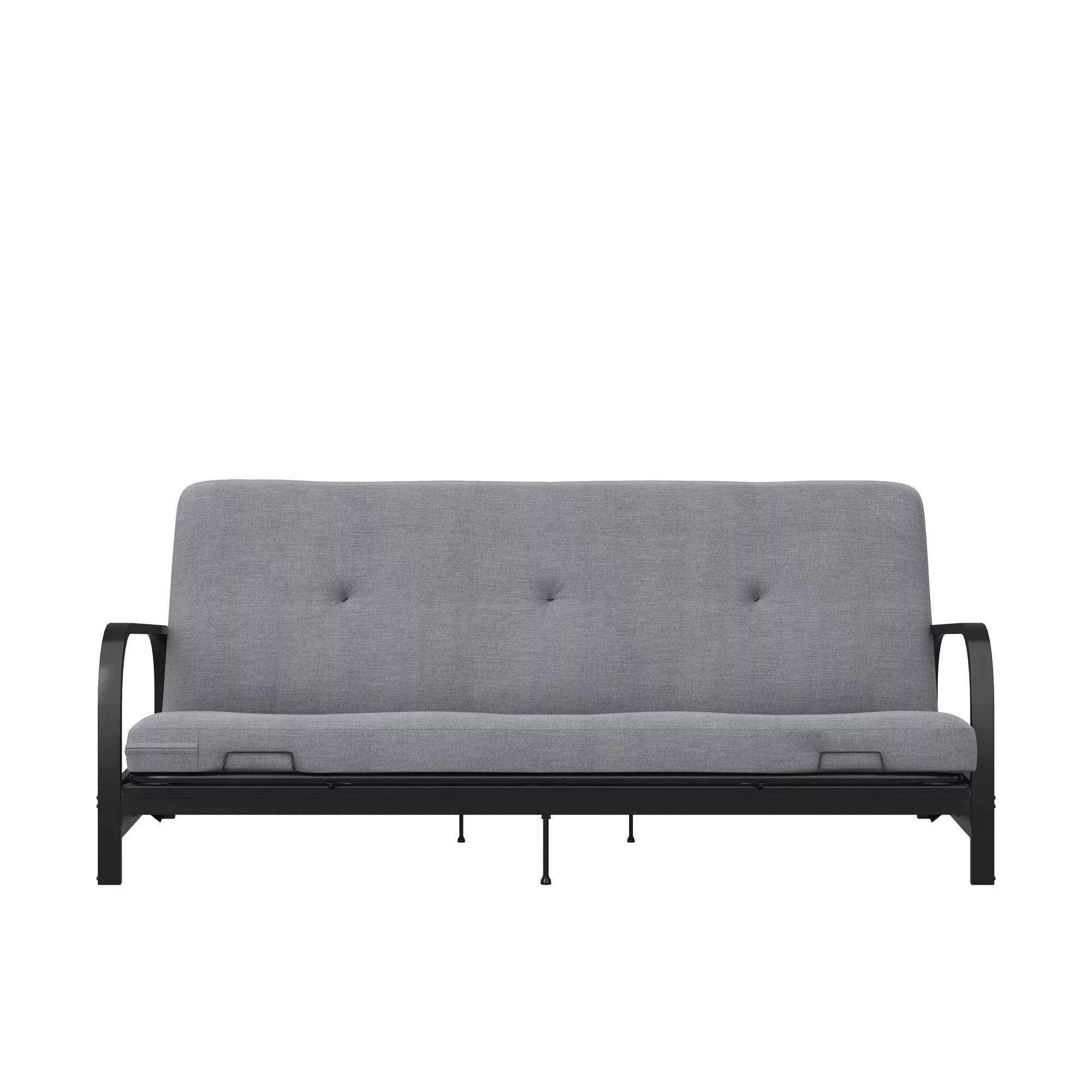 Caddie 6-Inch Futon Mattress with Tufted Cover and Recycled Polyester Fill, Full, Light Gray Linen - Cheap Fitting