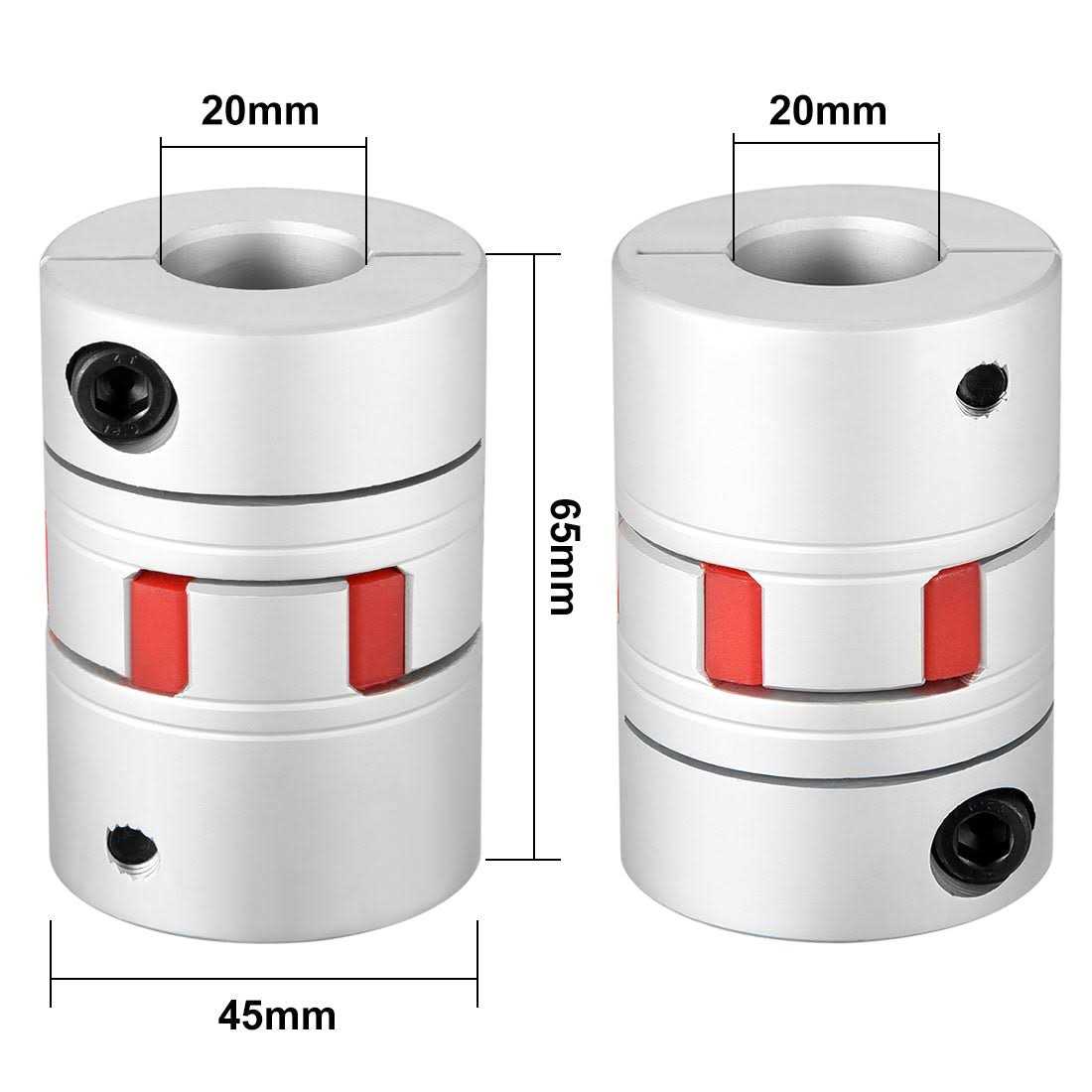 Uxcell Shaft Coupling 20mm to 20mm Bore L65xD45 Flexible Joint for Servo Stepped Motor - Cheap Fitting