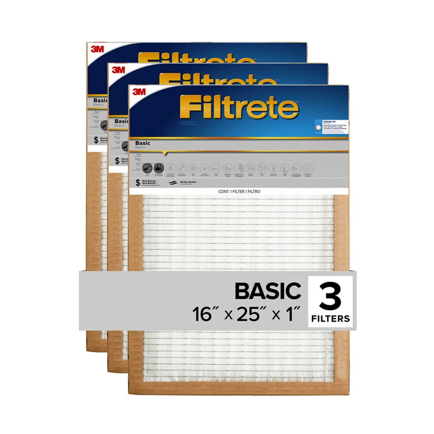 FBL01-3PK-H-4 Filtrete Basic Pleated Air Filter FBL01-3PK-4 - Cheap Fitting
