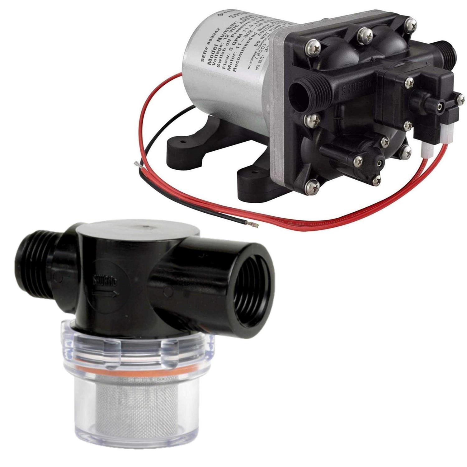 000 Shurflo 12 Volt RV Water Pump 3.0 GPM 4008-101-A65 / E65 & 1/2 - Cheap Fitting