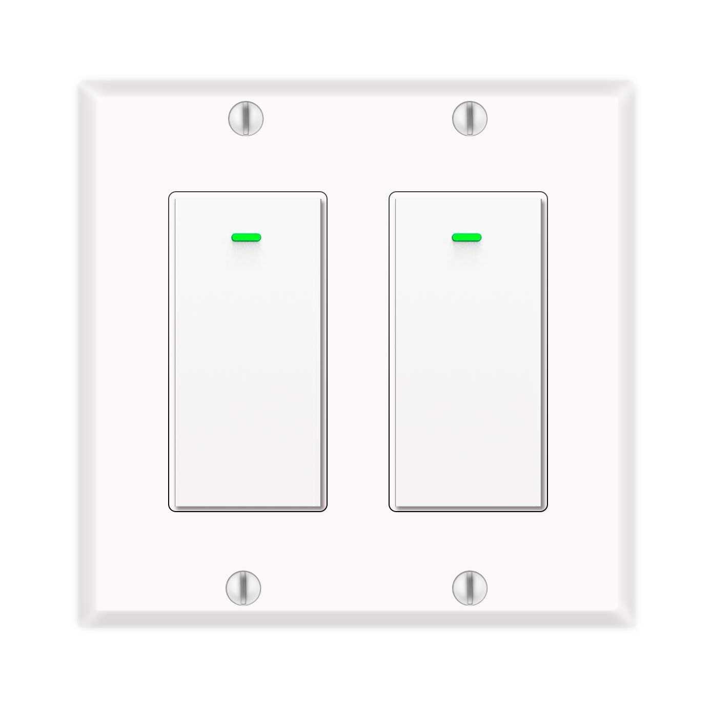 Alexa Light Switch, Double Smart Wifi Light Switches, Smart Switch 2 Gang Compatible with Alexa and Google Home - Cheap Fitting