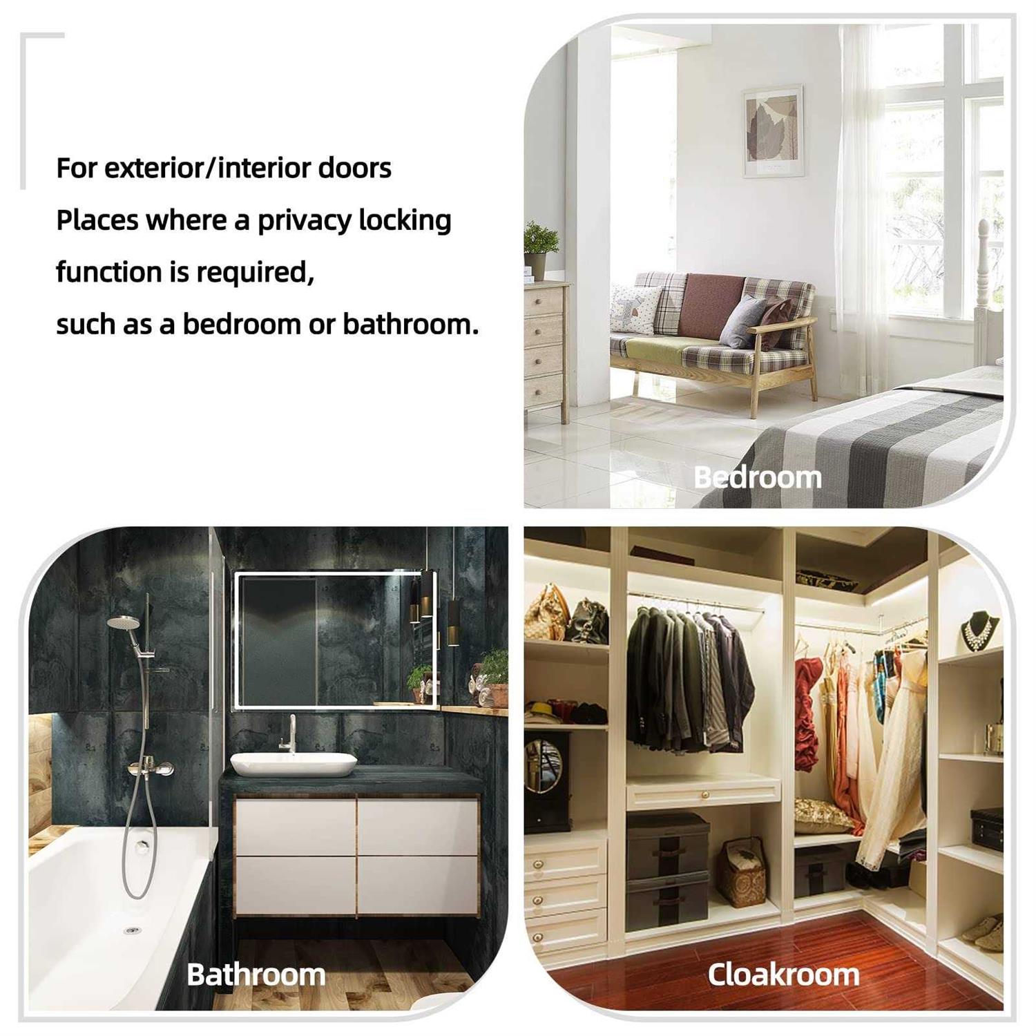 konigeehre Privacy Door Knobs Matte Black Interior Passage Door Lock Keyless Round Lockset for Bedroom Bathroom - Cheap Fitting