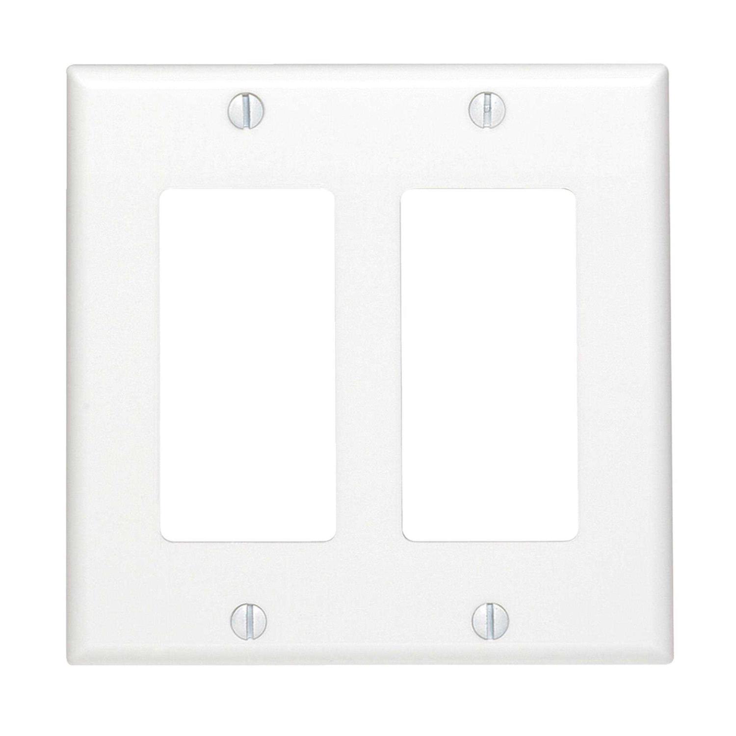 Leviton 80409-W Decora 2-Gang Wallplate - Cheap Fitting