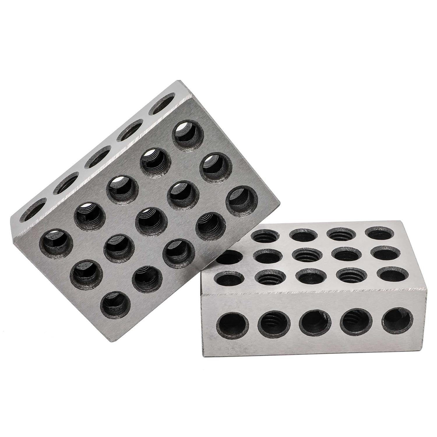 LLDSIMEX Pair 1 x 2 x 3 Precision Steel 1-2-3 Blocks 23 Holes - Cheap Fitting