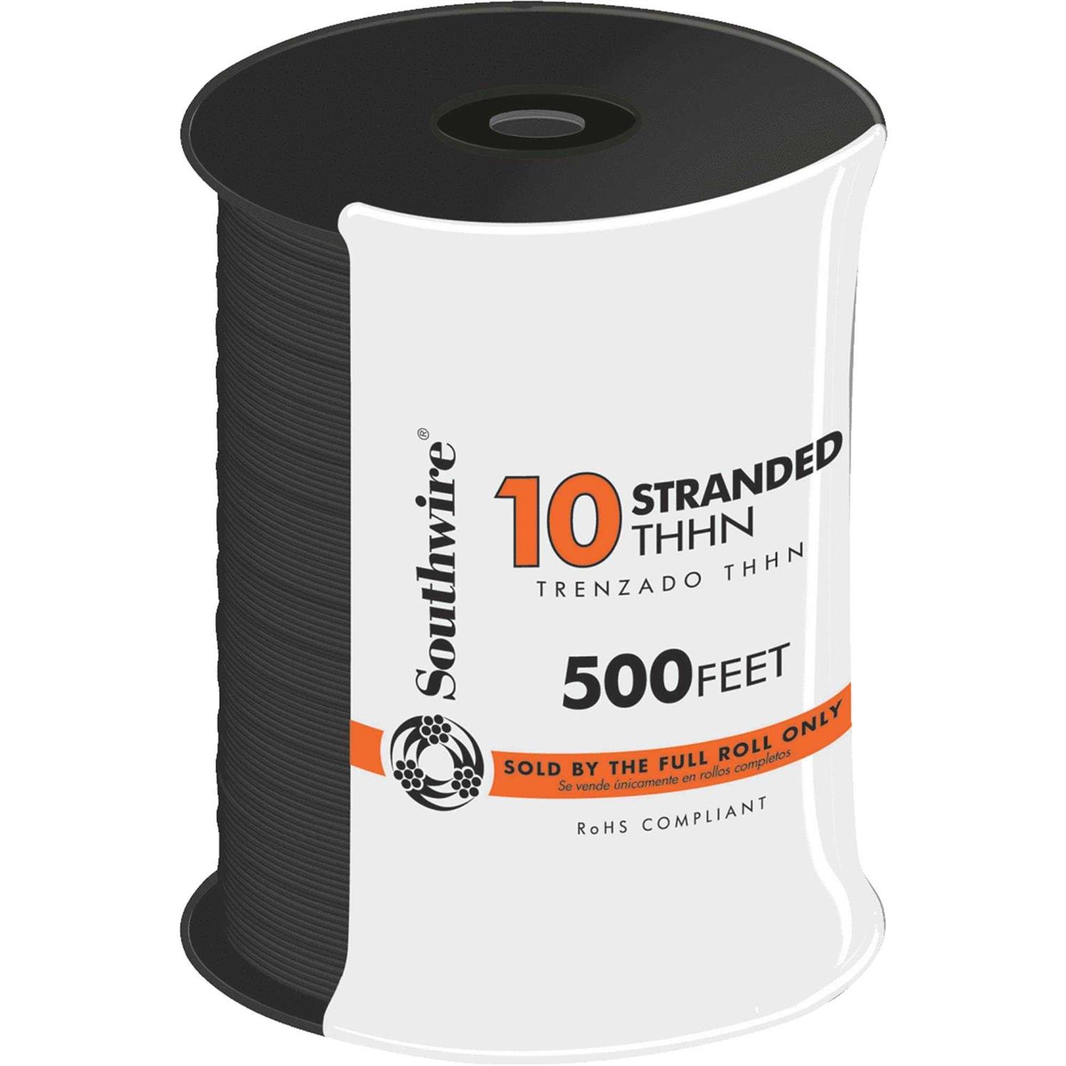 Southwire 500 ft. 10 AWG Black Stranded THHN Wire - Cheap Fitting