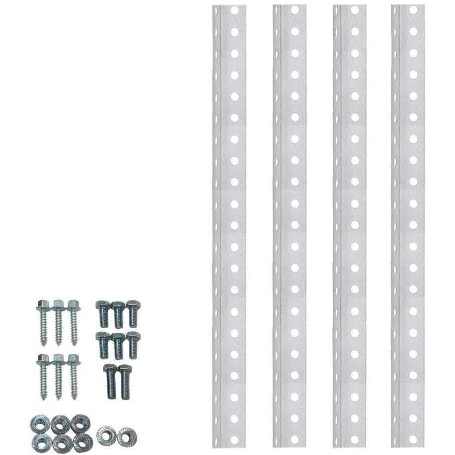 DURA-LIFT 1-1/8 in. x 24 in. Galvanized 14-Gauge Steel Punched Angle Iron Bracket & Mounting Hardware DLAPA8 - Cheap Fitting