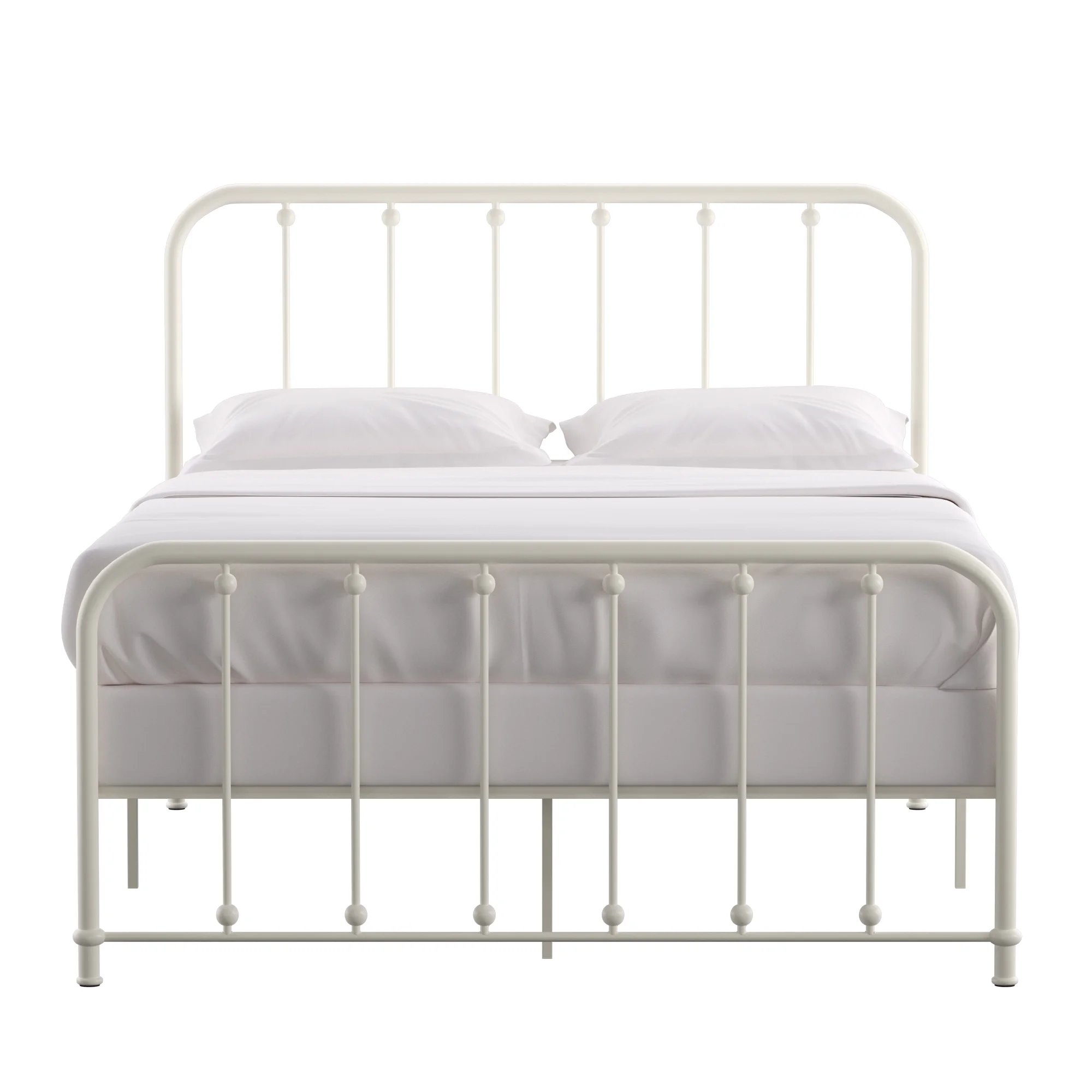 Weston Home Montgomery Spindle Metal Platform Full Bed, White - Cheap Fitting