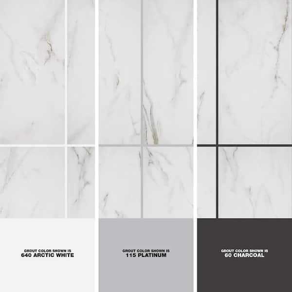 Florida Tile Home Collection Michelangelo Calacatta Rectified 12 in. x 24 in. Porcelain Floor and Wall Tile - Cheap Fitting