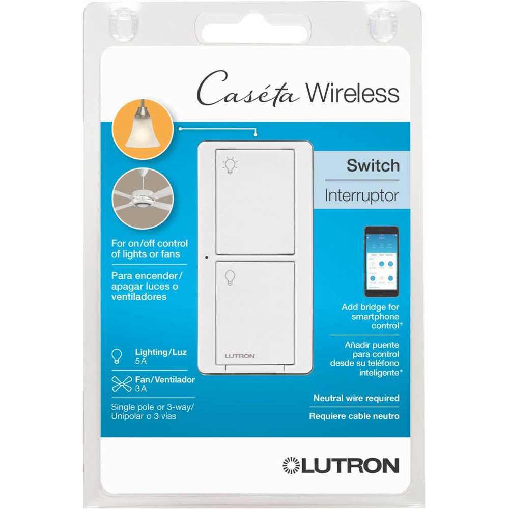 Lutron Caseta Smart Lighting Neutral Switch PD-5ANS-WH-R - Cheap Fitting