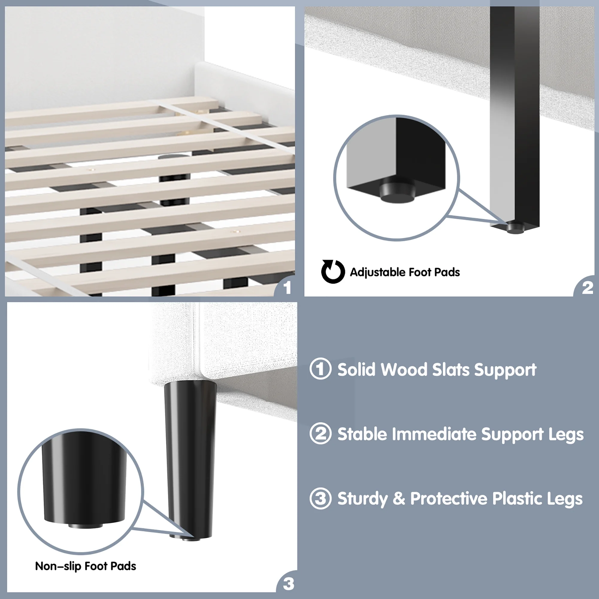 Costway Twin Upholstered Bed Frame Button Tufted Headboard Mattress Foundation Beige - Cheap Fitting