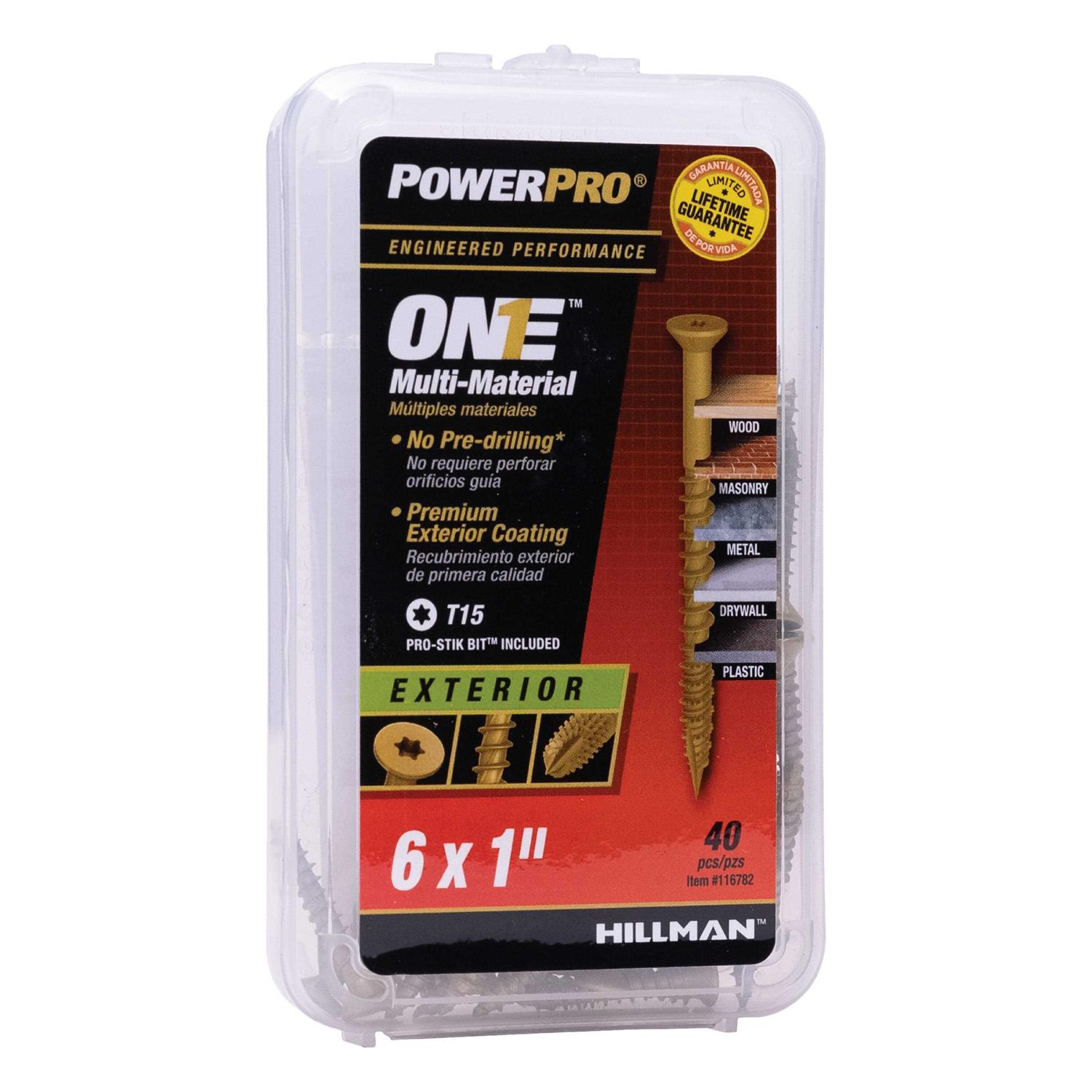 Hillman Multi-Material Screw PowerPro One Flat Head - Cheap Fitting