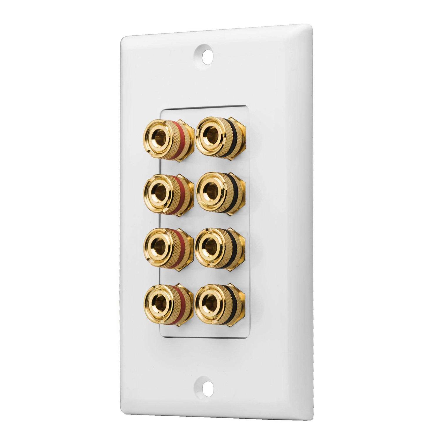 OSD WP8 8 Terminal Decora Speaker Binding Post Wall Plate - Cheap Fitting