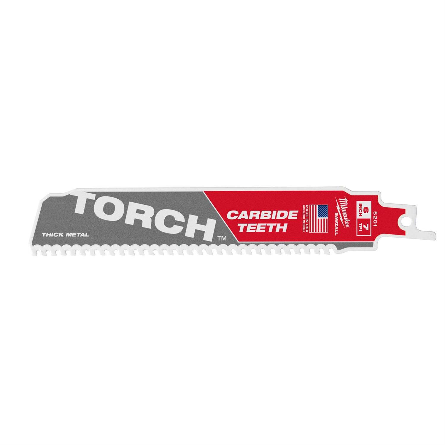 Milwaukee 6 7 TPI Torch SAWZALL Carbide Blade 48-00-5201 - Cheap Fitting