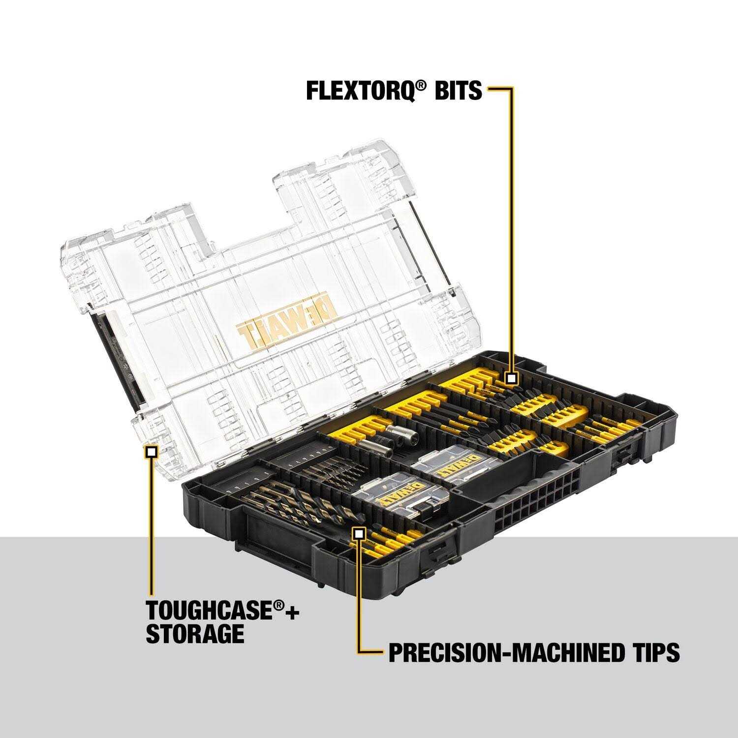 DEWALT FlexTorq 100-Piece Impact Driver Bit Set DWANGFT100SET - Cheap Fitting