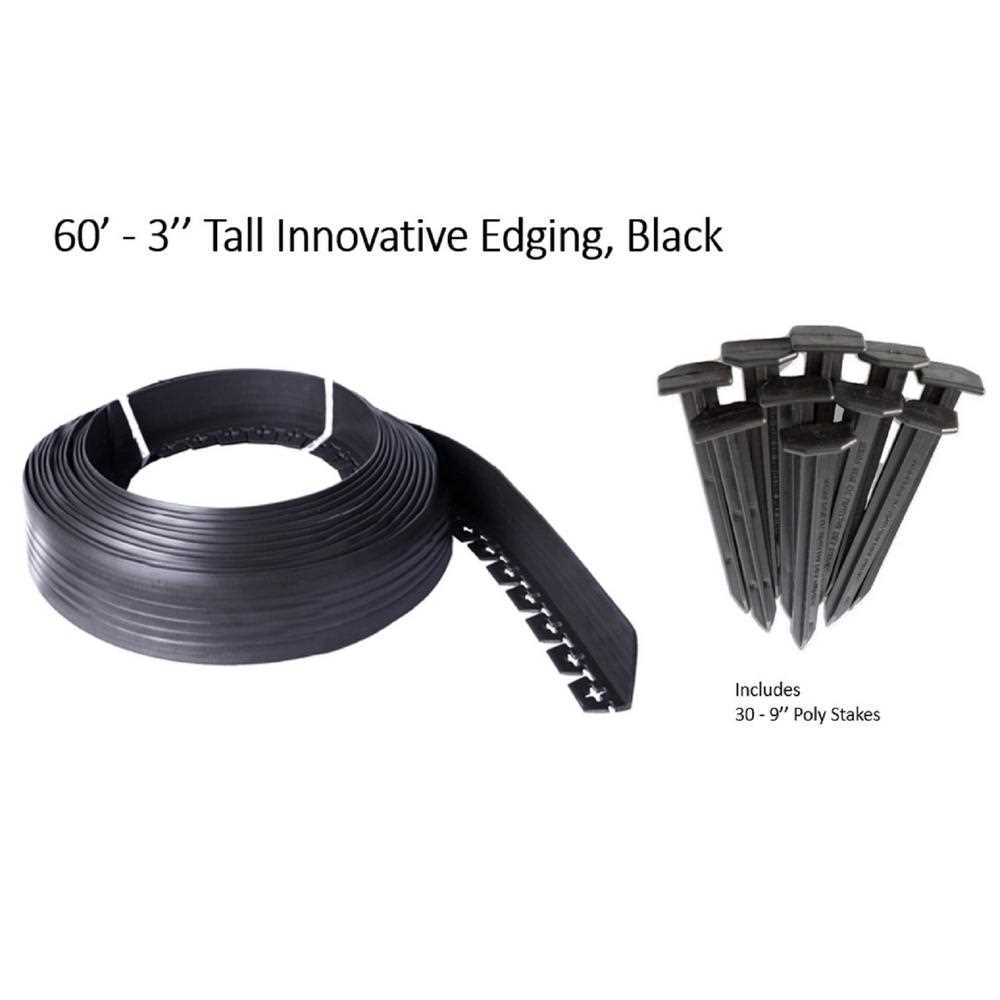 No-Dig Edging Valley View Finish: Black, Size: 3 H x 720 W x 1.5 D - Cheap Fitting