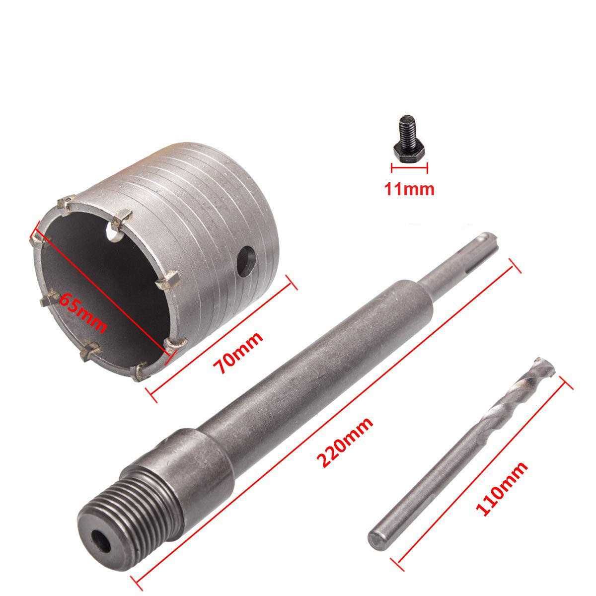 Certbuy 2 1/2 Inch Concrete Hole Saw with Sds Plus Shank 65mm Wall Hole Saw Drill Bit For Brick Concrete Cement Stone - Cheap Fitting