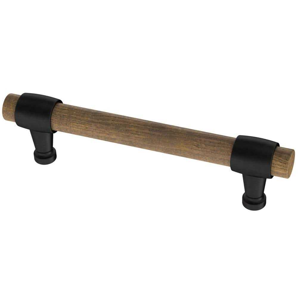 Liberty Modern Wood Matte Black and Rustic Pine Cabinet Drawer Bar Pull - Cheap Fitting