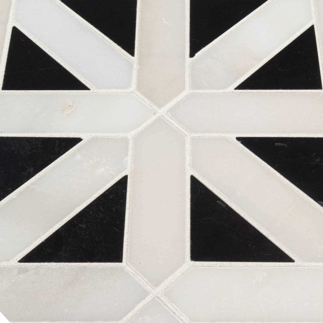 Retro Fretwork 12 x 12 Marble Mosaic Wall & Floor Tile MSI - Cheap Fitting