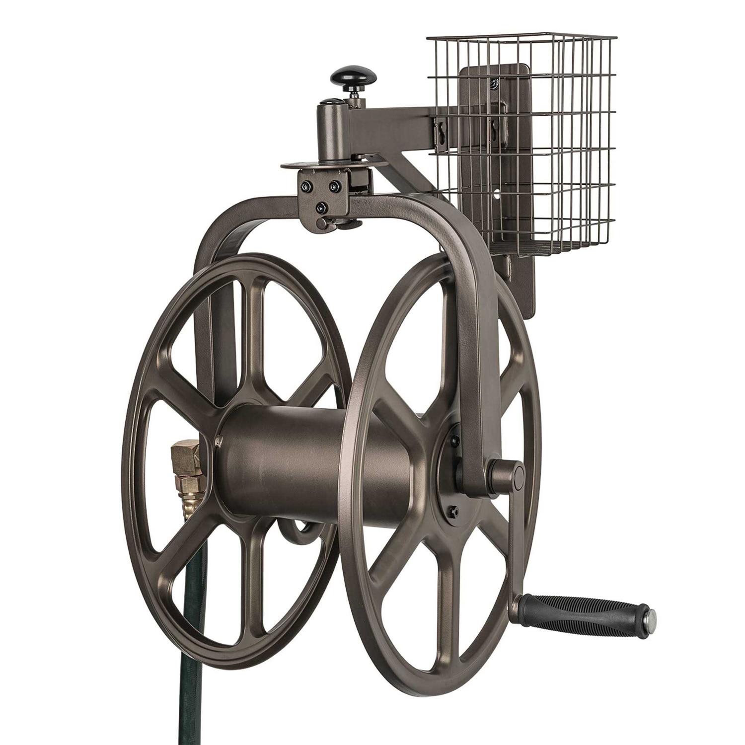 Liberty Garden Single Arm 125′ Navigator Multi-Directional Hose Reel - Cheap Fitting