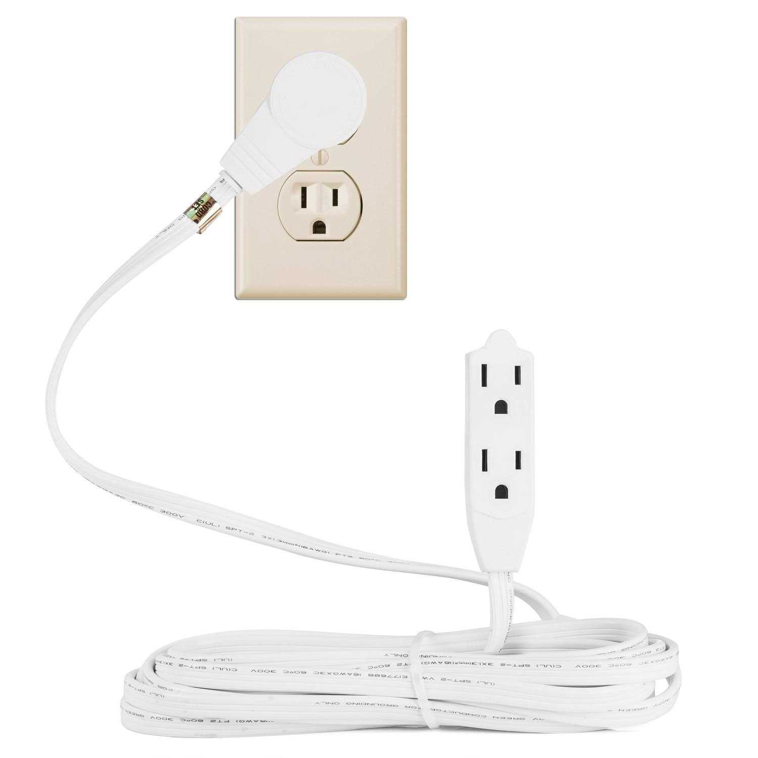 Maximm Cable 360° Rotating Flat Plug Extension Cord/Wire - Cheap Fitting