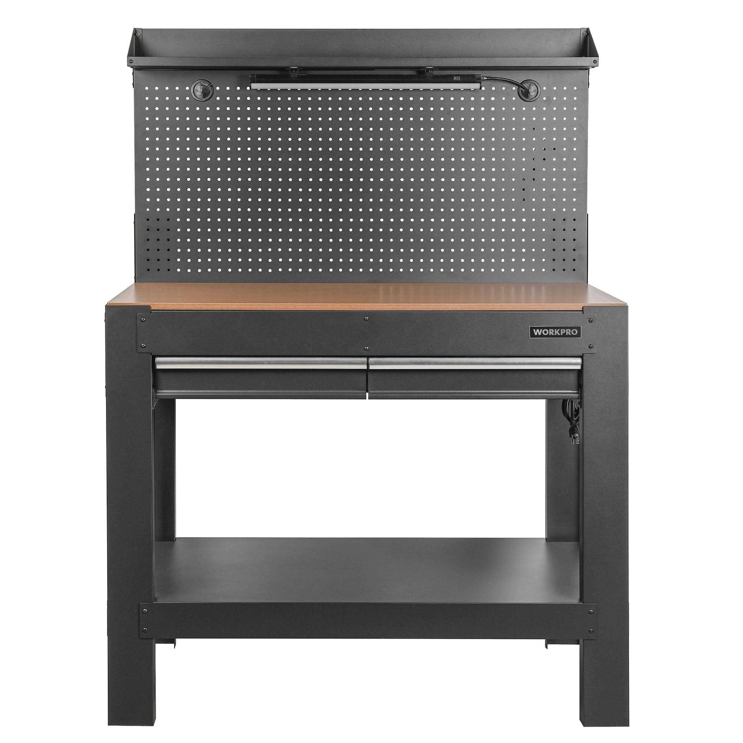 Workpro 45-in Multipurpose Workbench with LED Light & Power Strip - Cheap Fitting