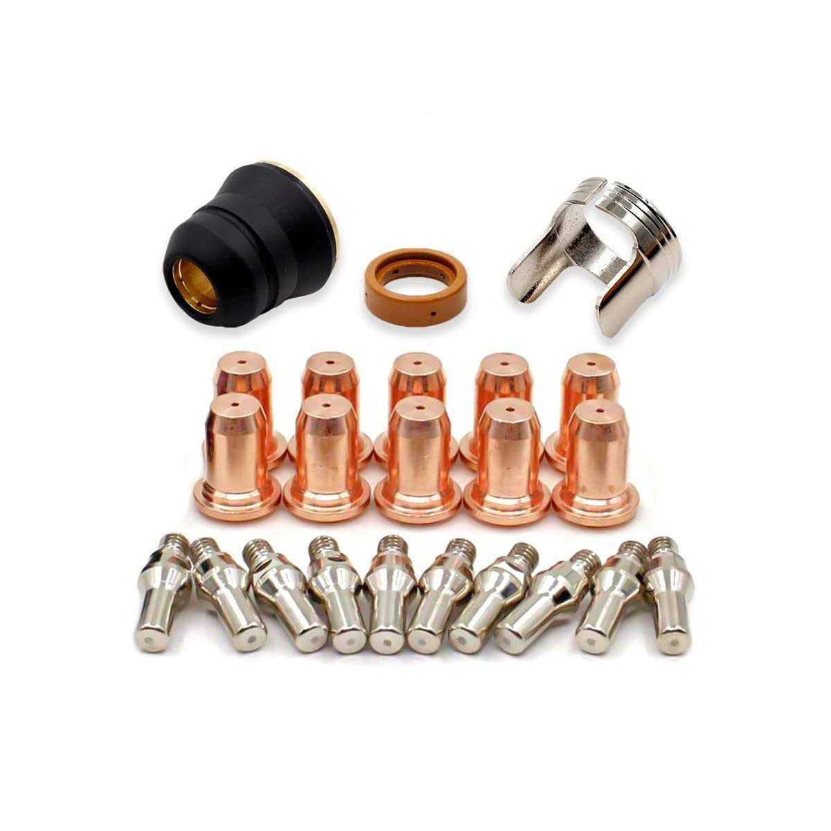 23pcs IPT-60 PT-60 IPT-40 PT40 Plasma Cutting Torch Tip 1.0mm 0.039” Electrode Shield Cap/Stand-off/Swirl Ring - Cheap Fitting