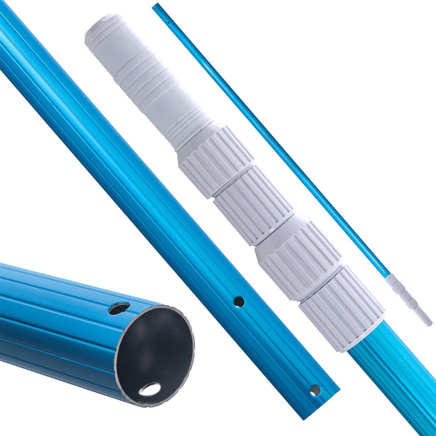U.s. Pool Supply Professional Blue Anodized Aluminum Telescopic Swimming Pool Pole - Cheap Fitting