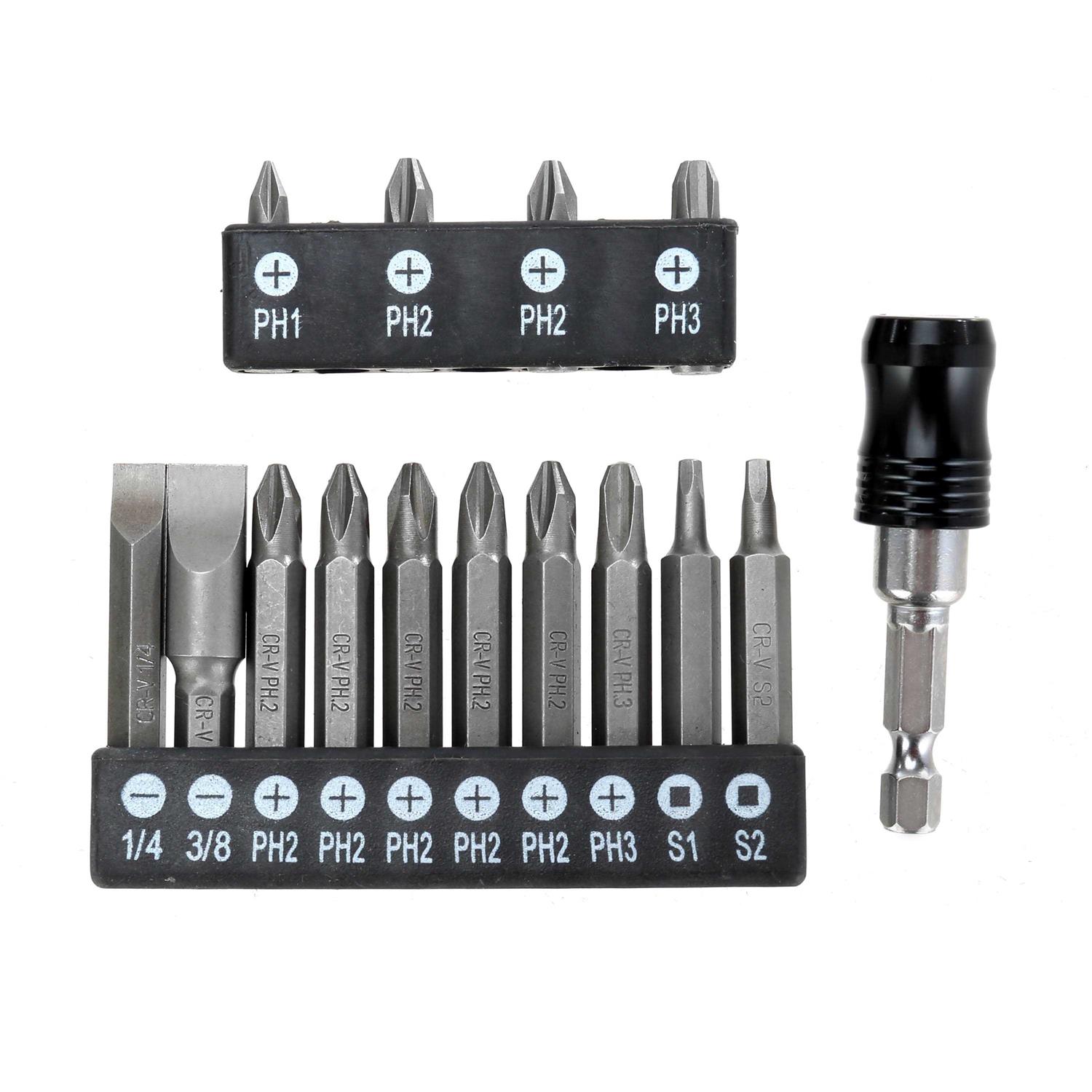 Hyper Tough 15 Piece Screwdriver Bit Set with Quick Release - Cheap Fitting