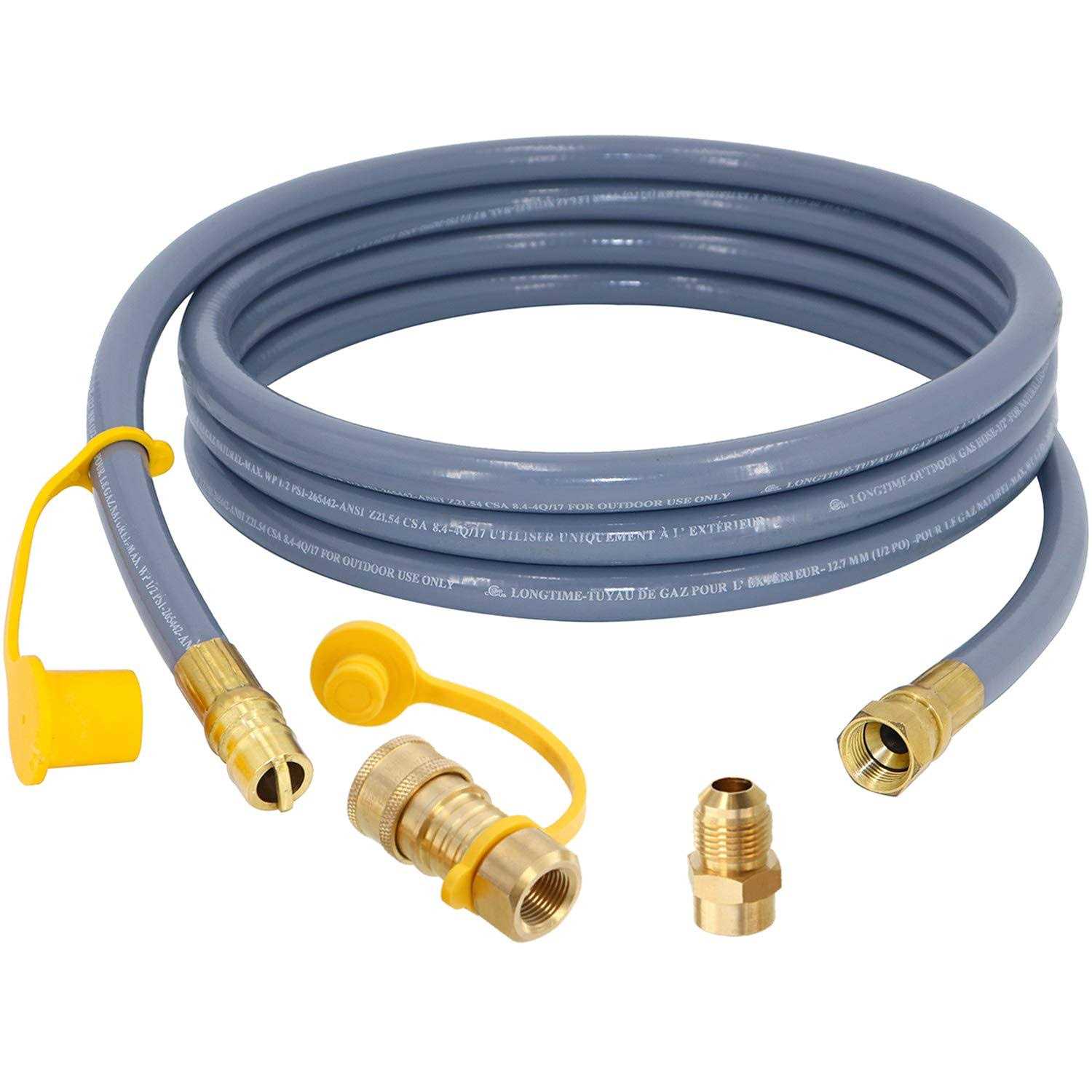 SUMNEW 1/2-Inch Natural Gas Hose with Quick Connect Fitting for BBQ, Grill, Pizza Oven, Patio Heater and More NG Appliance - Cheap Fitting