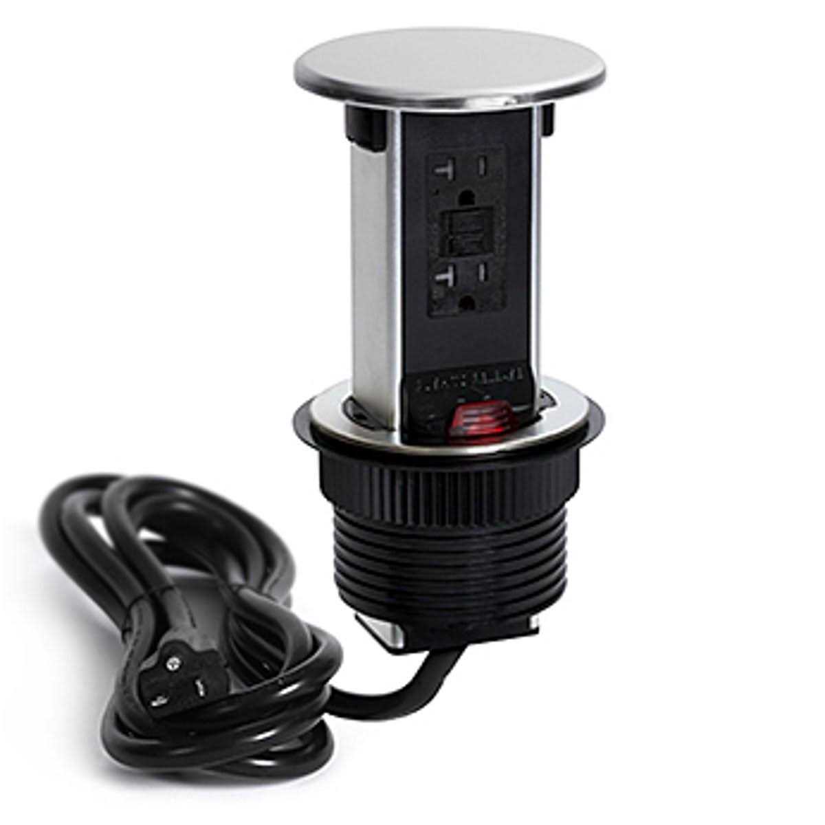 Round Countertop Two 20A Power Pop Up By Lew PUR20-S - Cheap Fitting