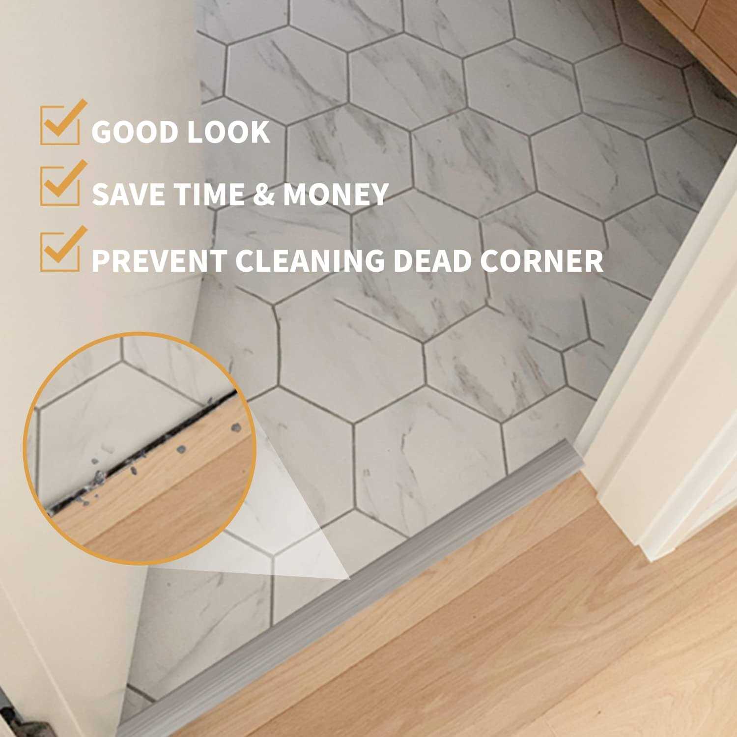 Floor Transition Strip 3.3 Ft Self Adhesive Vinyl Flooring Transition Strips Wood to Tile Floor Divider Strip for Joining Floor Gaps Tiles Carpet - Cheap Fitting