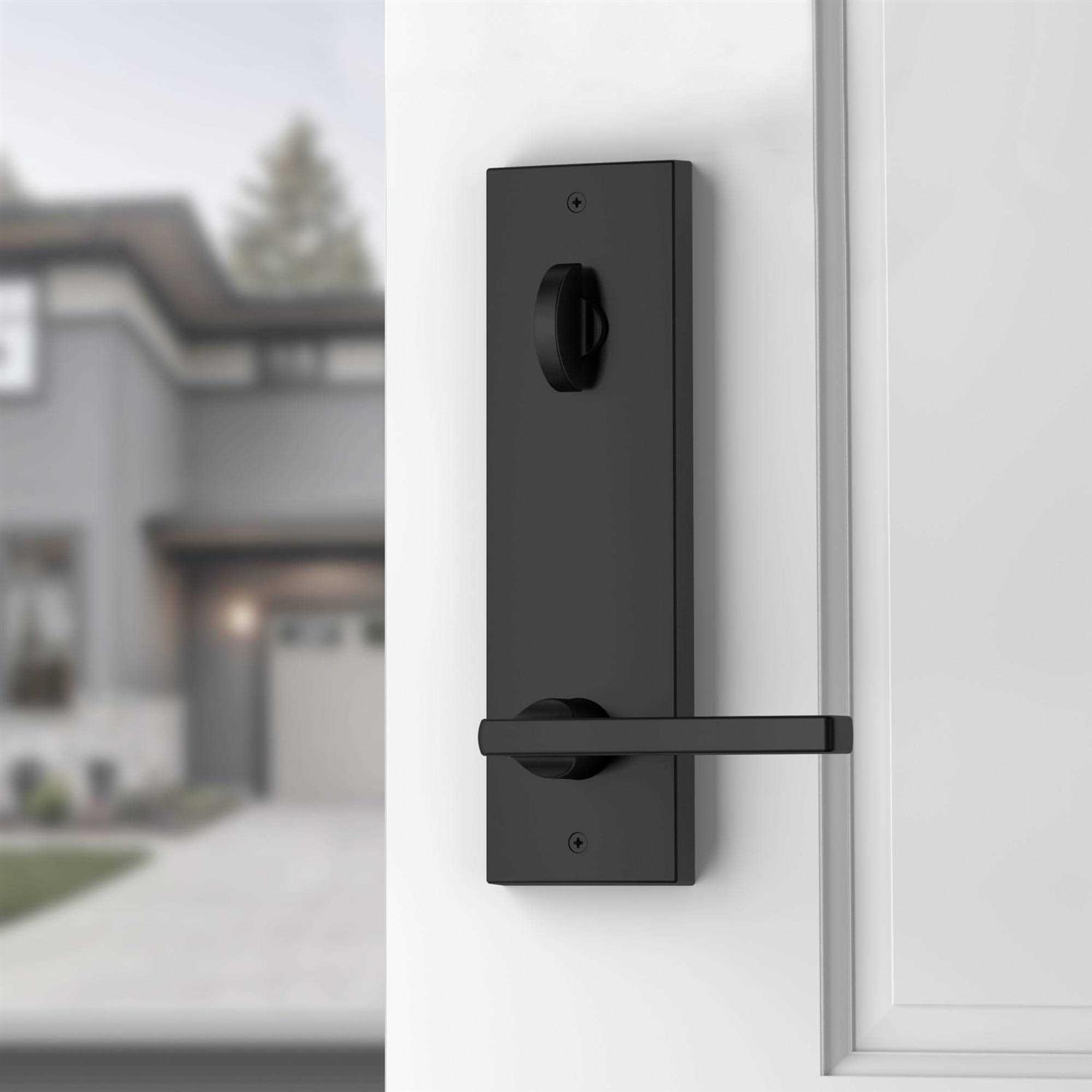 Baldwin EESANxSQUCQE260 Baldwin EE.SANxSQU.R.CQE Santa Cruz Full Plate Single Cylinder Keyed Entry Handleset with Interior Square Lever and - Cheap Fitting